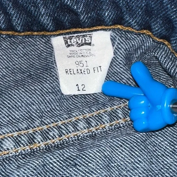 VTG 90s Levi’s Orange Tab Denim Shorts 951 Relaxed Fit Size 12 Jorts - Picture 7 of 11